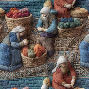 پارچه مخمل روبالشی پارچه باما طرح سه بعدی نوستالژی بازار کد 5014244