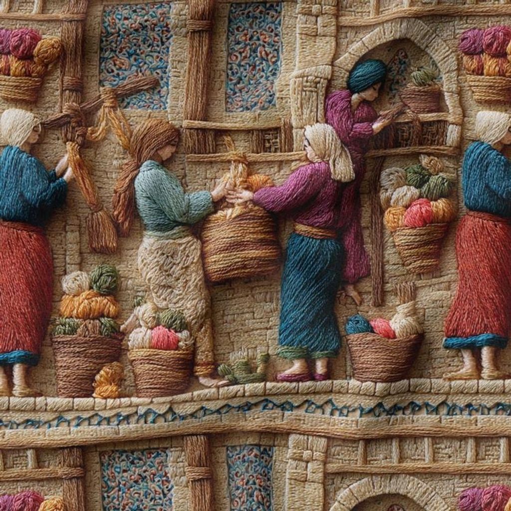 قیمت ارزان پارچه مخمل روبالشی پارچه باما طرح سه بعدی بازار قدیمی کد 5014245