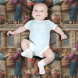 فروش اینترنتی پارچه مخمل روبالشی پارچه باما طرح سه بعدی بازار قدیمی کد 5014245