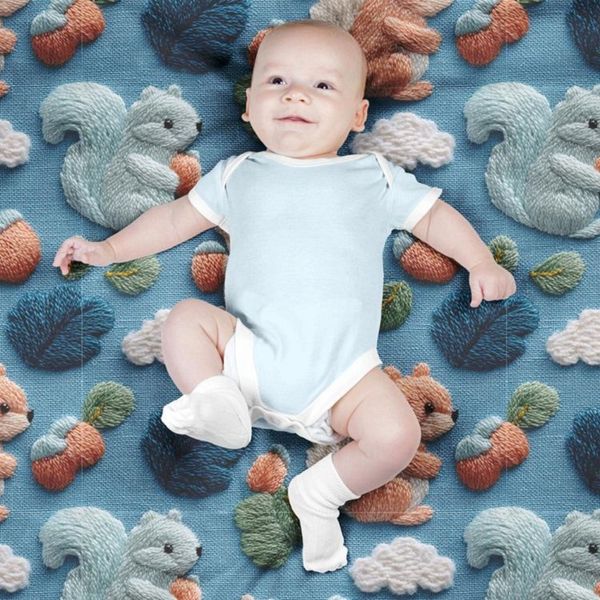 پارچه مخمل روبالشی پارچه باما طرح سه بعدی سنجاب کد 5014257