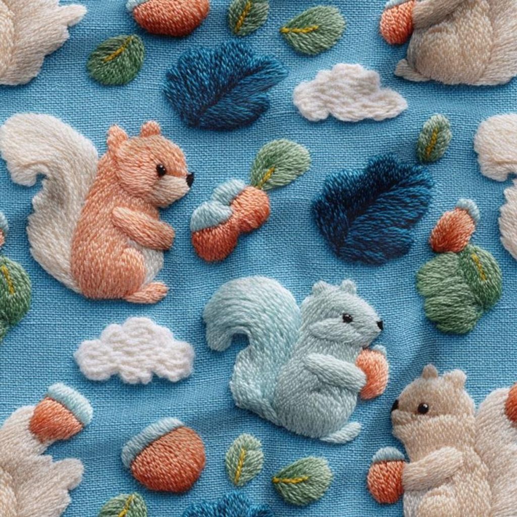 خرید آنلاین پارچه مخمل روبالشی پارچه باما طرح سه بعدی سنجاب کد 5014257