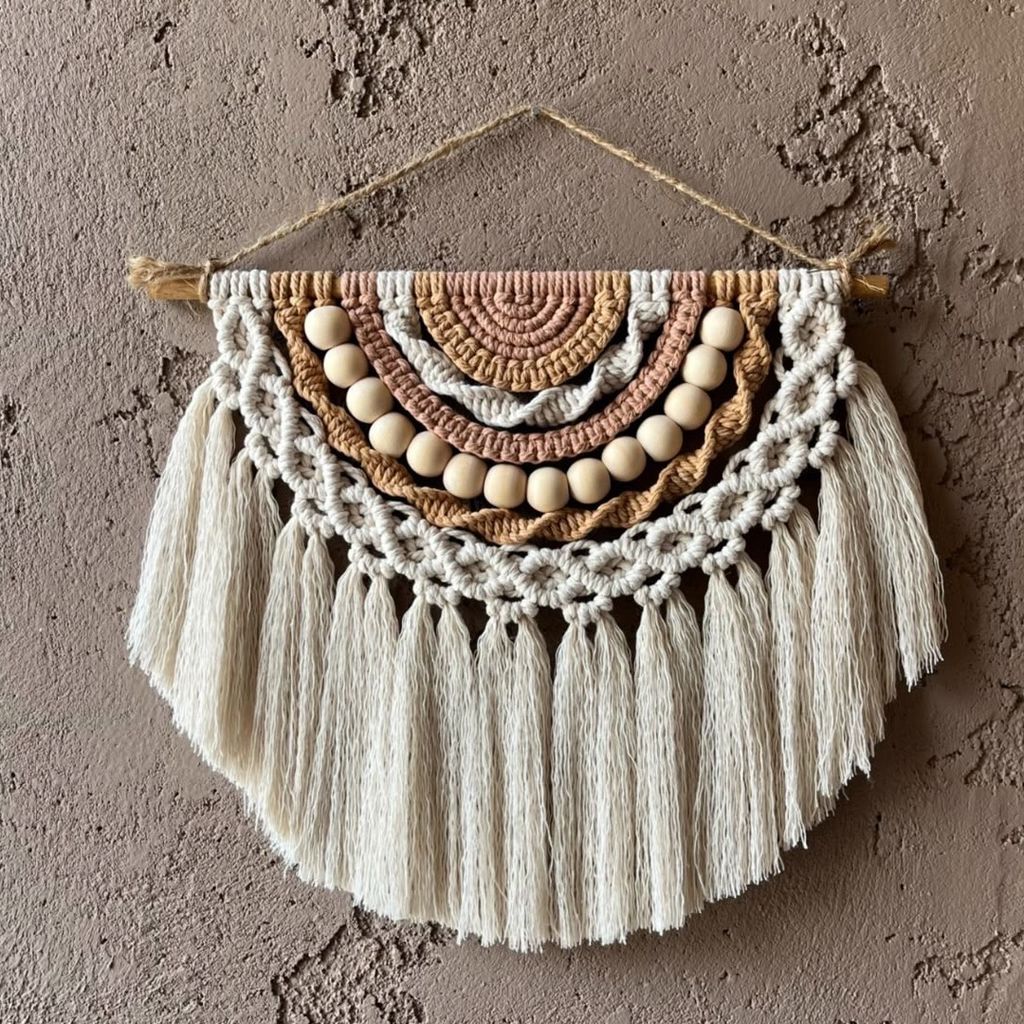 خرید انلاین دیوارکوب رنگین کمونی مکرومه طرح نارنج