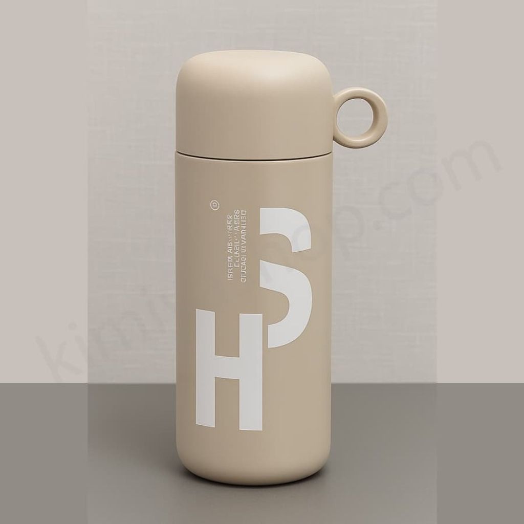 خرید آنلاین تراول ماگ HSCUP اصلی رنگ نسکافه‌ای | بطری عایق 500ml با فنجان و درب آسان‌ن