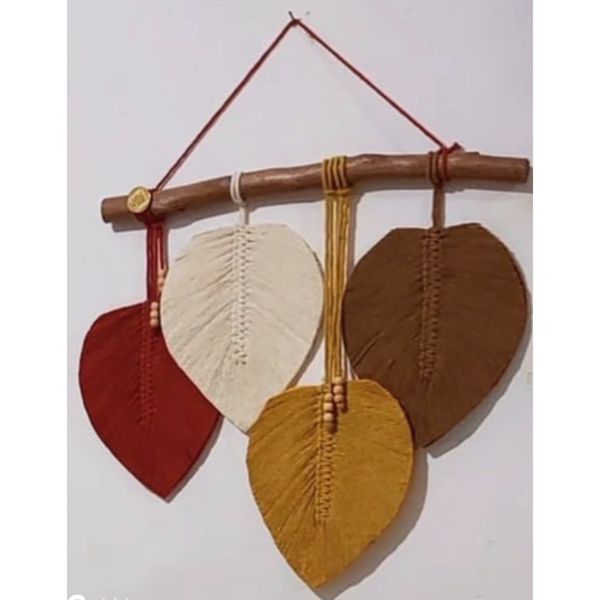 دیوارکوب برگ مکرومه بافی طرح نوشین