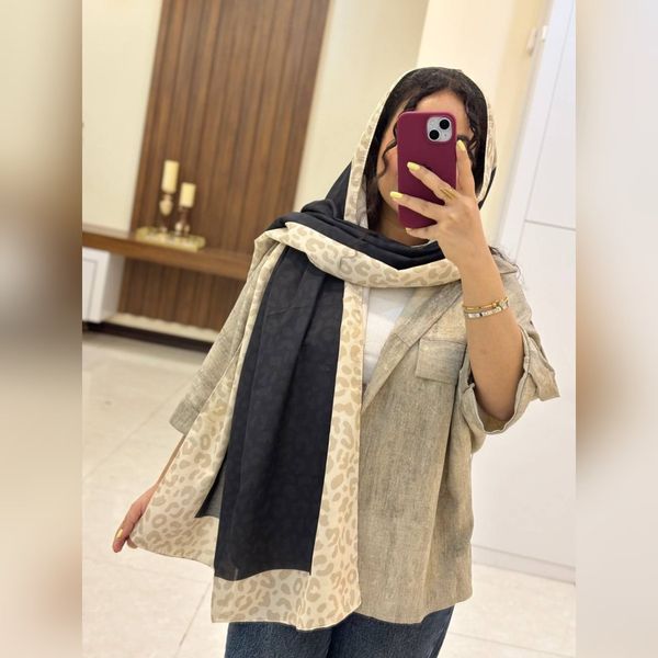 شال پلنگی نخی تابستانه