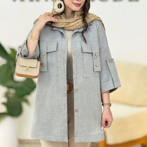 خرید اینترنتی شومیز دکمه چوبی ویانا