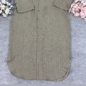 خرید اینترنتی مانتو بلند دکمه دار فانوس