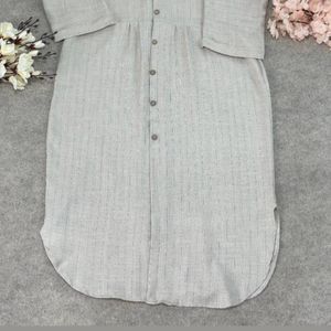 خرید انلاین مانتو بلند دکمه دار فانوس