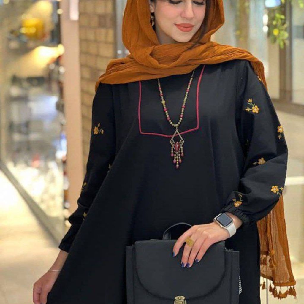 خرید انلاین مانتو آستین گلدوزی