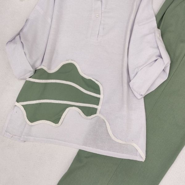 ست شومیز شلوار ترلان