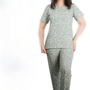 ست تیشرت و شلوار زنانه نخ پنبه سوپر