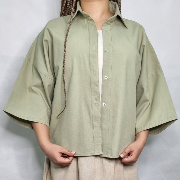 شومیز لینن زنانه رنگ‌بندی