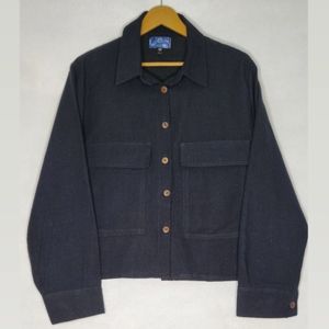 خرید اینترنتی شومیز کراپ دوجیب مشکی زنانه