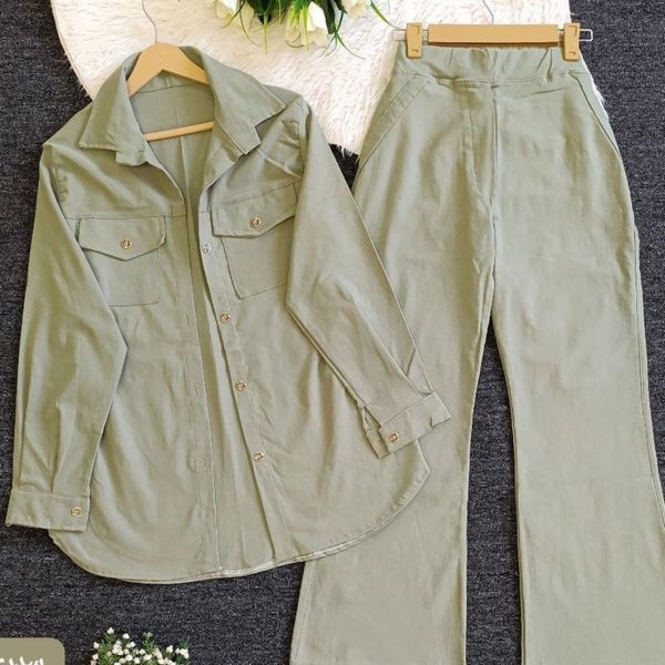 ست دمپا کتان کش