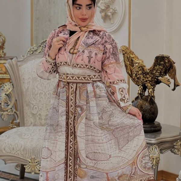 مانتو بلند مزونی کمربنددار رنگی
