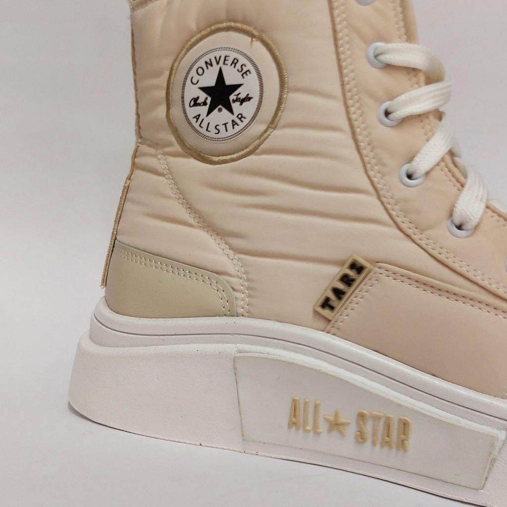 خرید اینترنتی کتونی آلستار لژ بلند رنگ کرمی All star