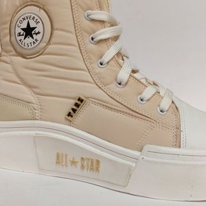 خرید اینترنتی کتونی آلستار لژ بلند رنگ کرمی All star