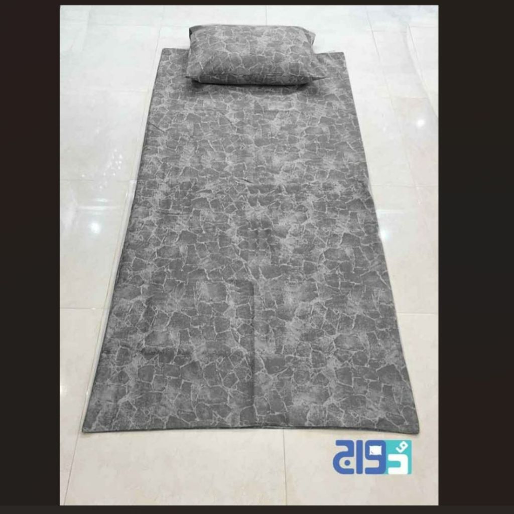 فروش اینترنتی ملحفه تشک میهمان طرح ماربل (طوسی)