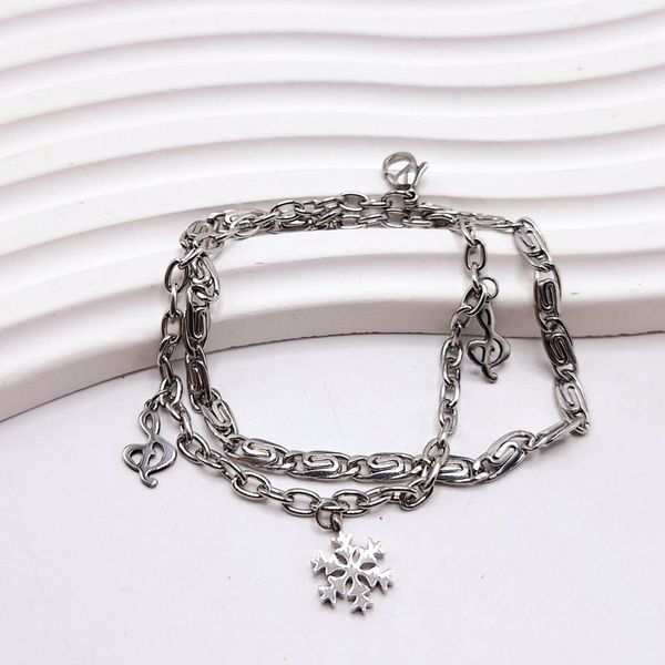 دستبند دولاین طرح دونف برف و موزیک استیل