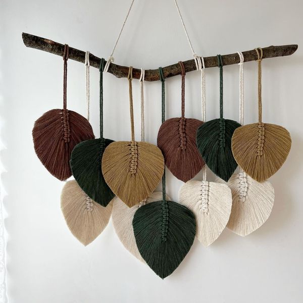 دیوارکوب آویز مکرومه برگ خاص طرح پریا