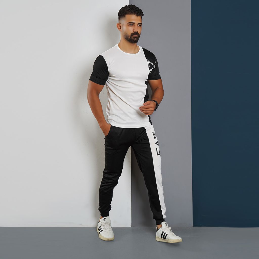 قیمت ست تیشرت شلوار EA7 سفید مشکی مدلWE82