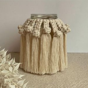 گلدان مکرومه بافی و جاشمعی طرح فندق