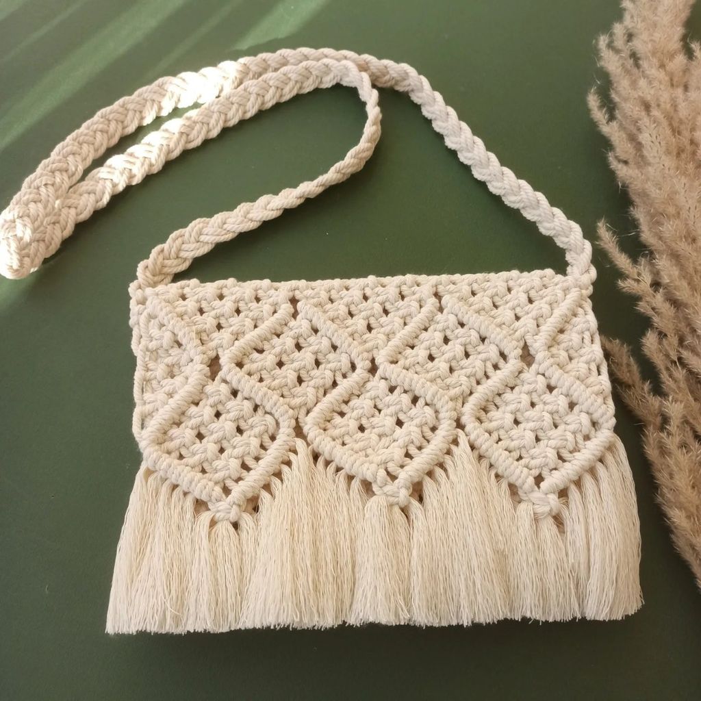 خرید انلاین کیف زنانه مکرومه بافی طرح دار