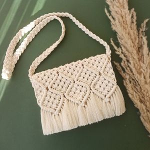 خرید آنلاین کیف زنانه مکرومه بافی طرح دار