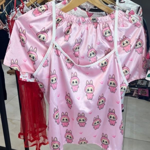 ست تاپ و شلوارک ساتن