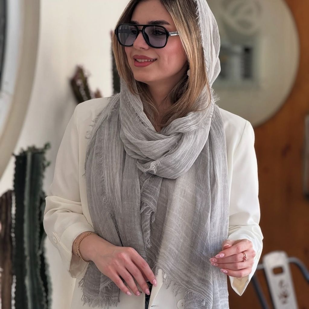 خرید اینترنتی شال کنفی وارداتی دورریش