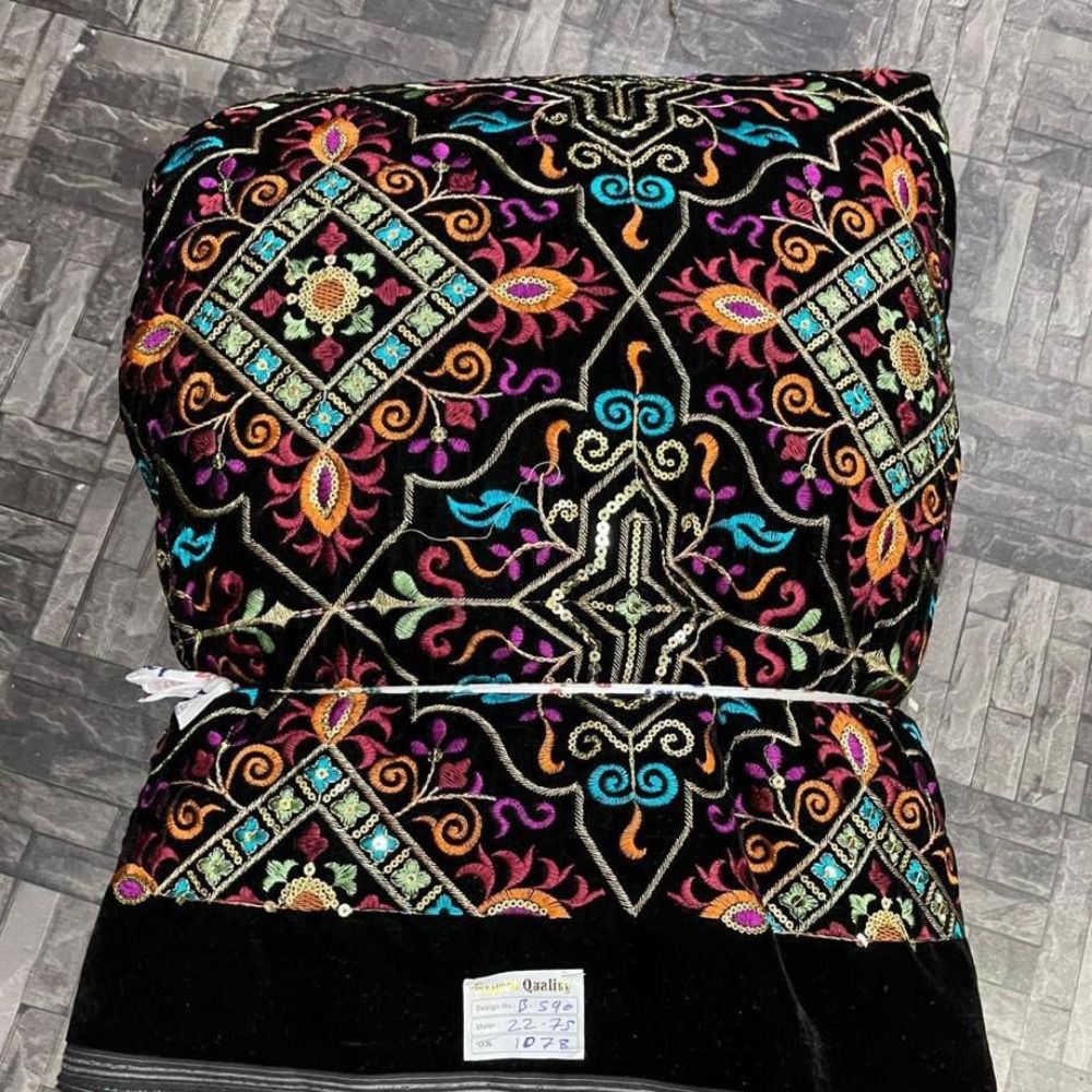 خرید اینترنتی مخمل سوزندوزی B590