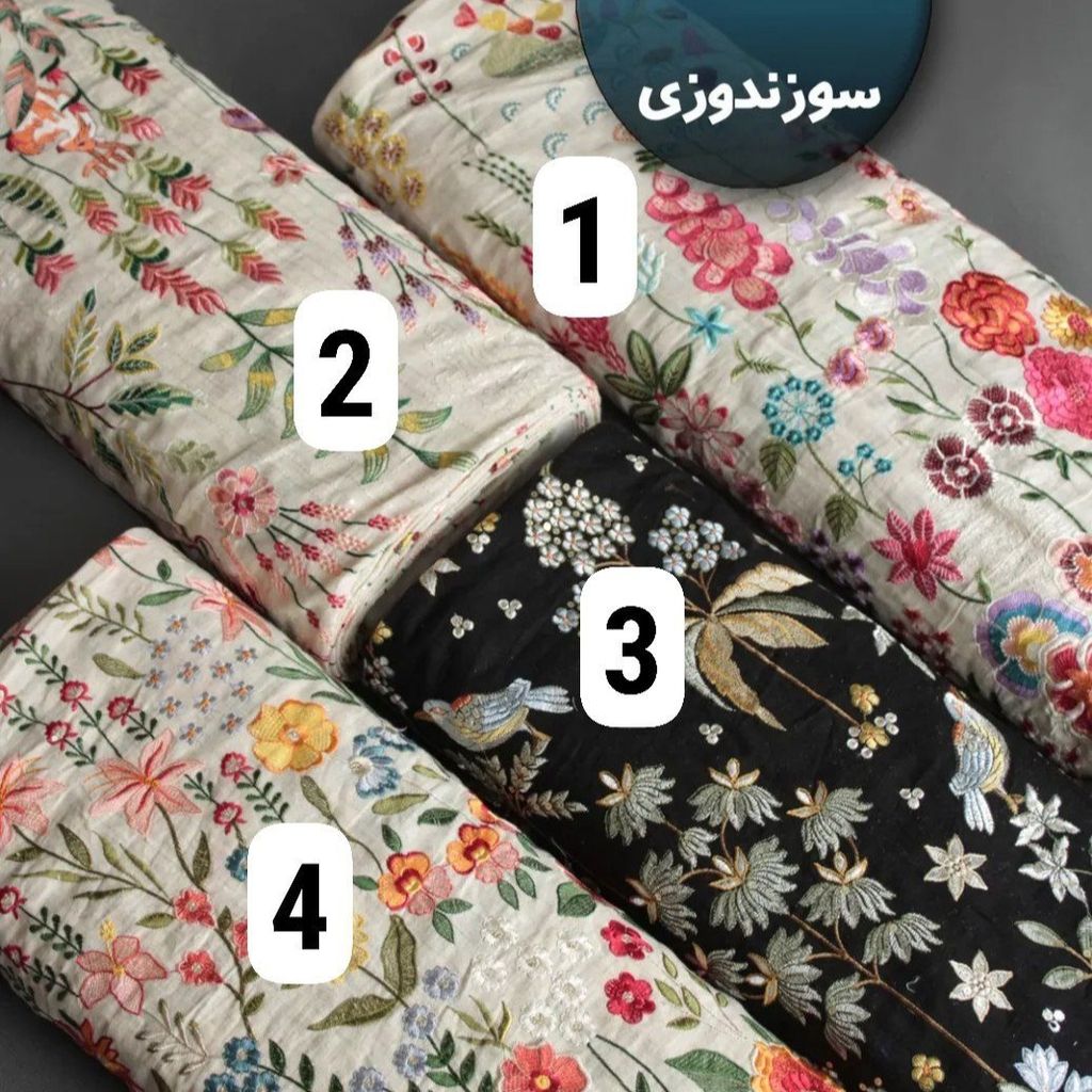 خرید اینترنتی پارچه لینن سوزن‌دوزی