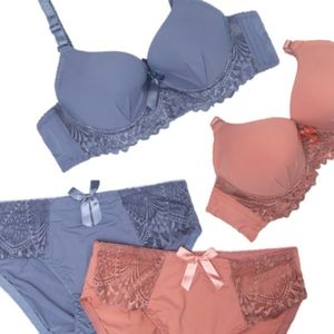 ست سوتین و شورت اسفنجی نیم جک (کاپ B)کد 01282 ماهی