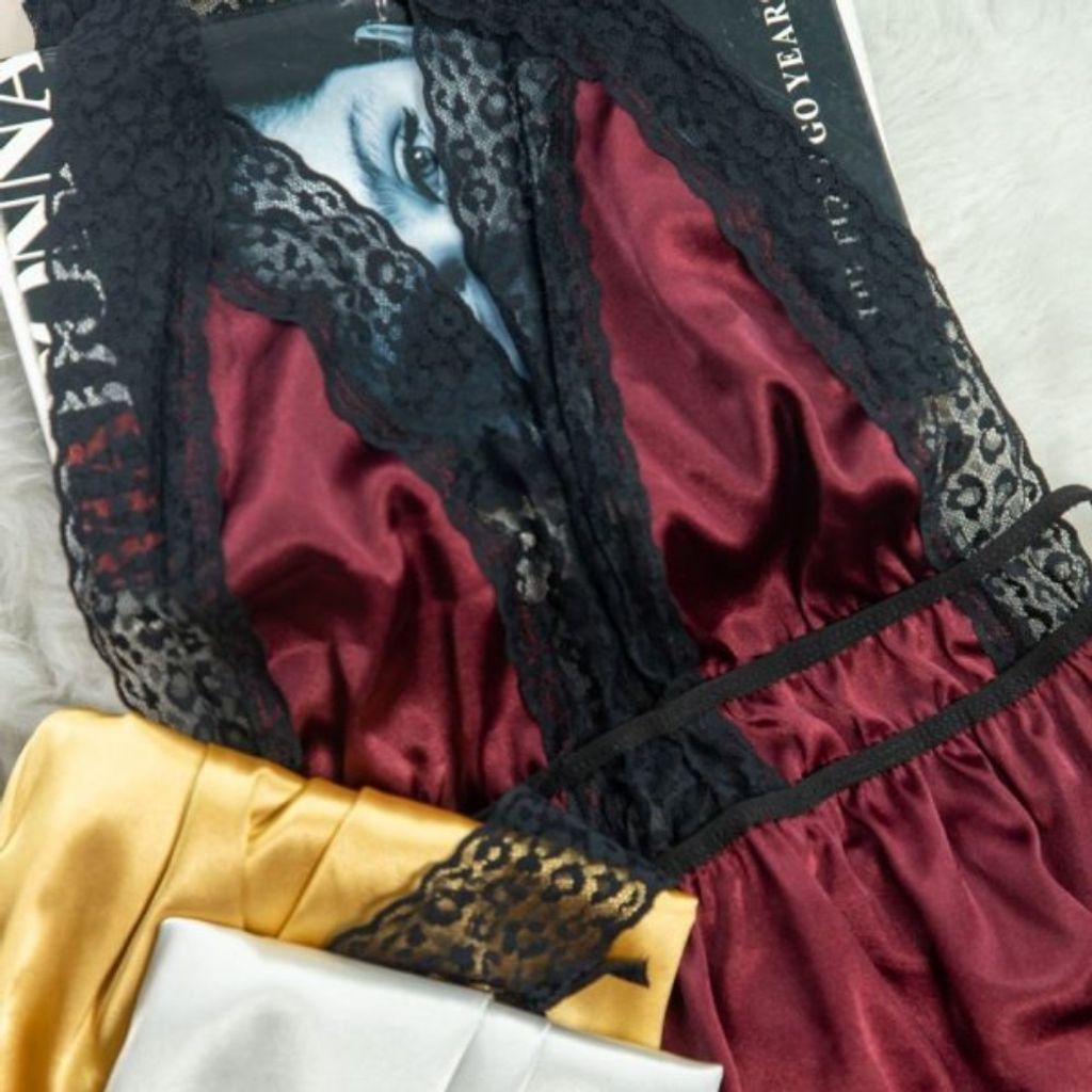 خرید اینترنتی ست لباس خواب ساتن کد 0320 ماهی