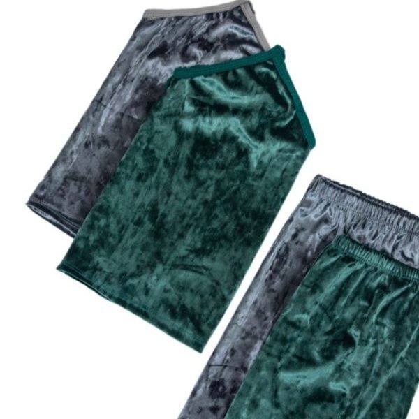 ست نیم تنه و شورتک مخمل کد 01992 ماهی