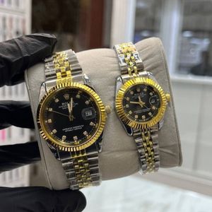 ست ساعت رولکس بند استیل دورنگ