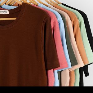 تیشرت کبریتی زنانه یقه گرد