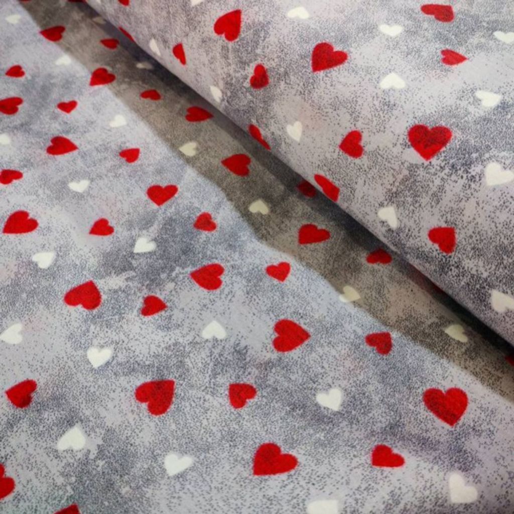 مشخصات پارچه ملحفه مدل پتینه طرح قلب قرمز  عرض 2 متر