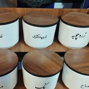 قیمت ارزان ست جا ادویه طرح چوبی