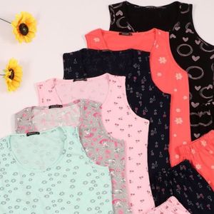 خرید اینترنتی ست تاپ شورتک زنانه طرحدار