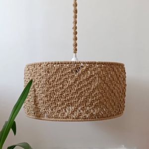 لوستر مکرومه بافی مدل حصیری