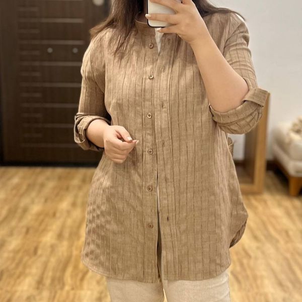 شومیز لینن یقه دیپلمات