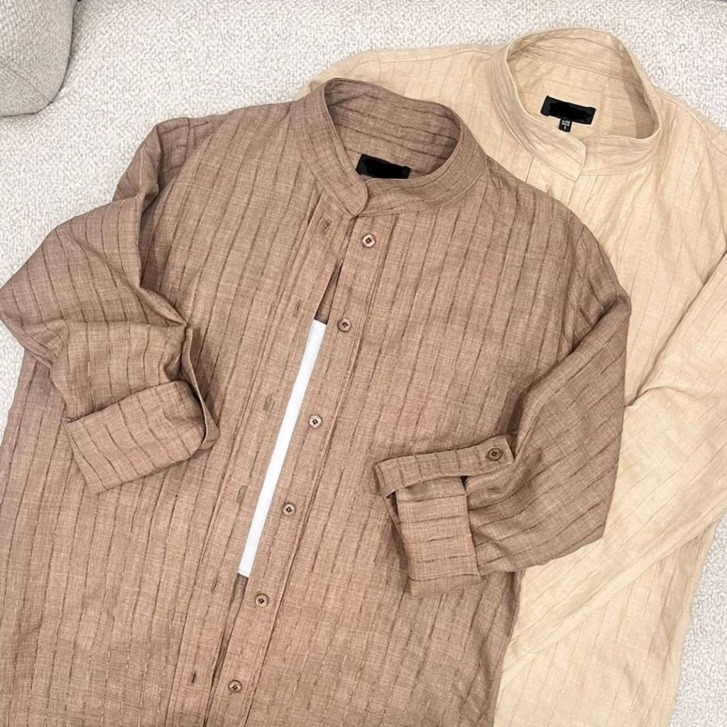 خرید انلاین شومیز لینن یقه دیپلمات