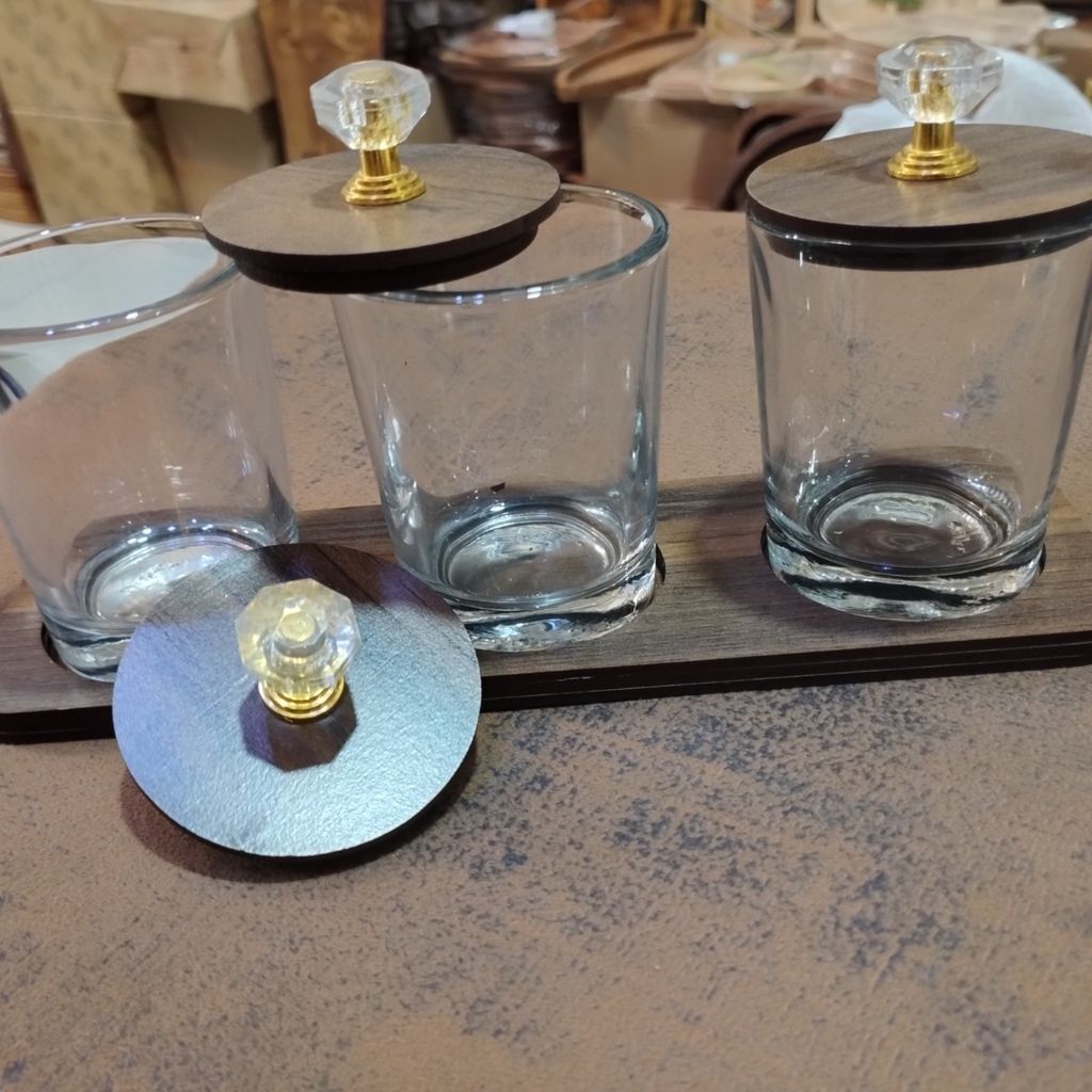 فروش اینترنتی جا ادویه سه تیکه طرح چوب شیشه