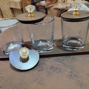 فروش اینترنتی جا ادویه سه تیکه طرح چوب شیشه