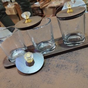 خرید آنلاین جا ادویه سه تیکه طرح چوب شیشه