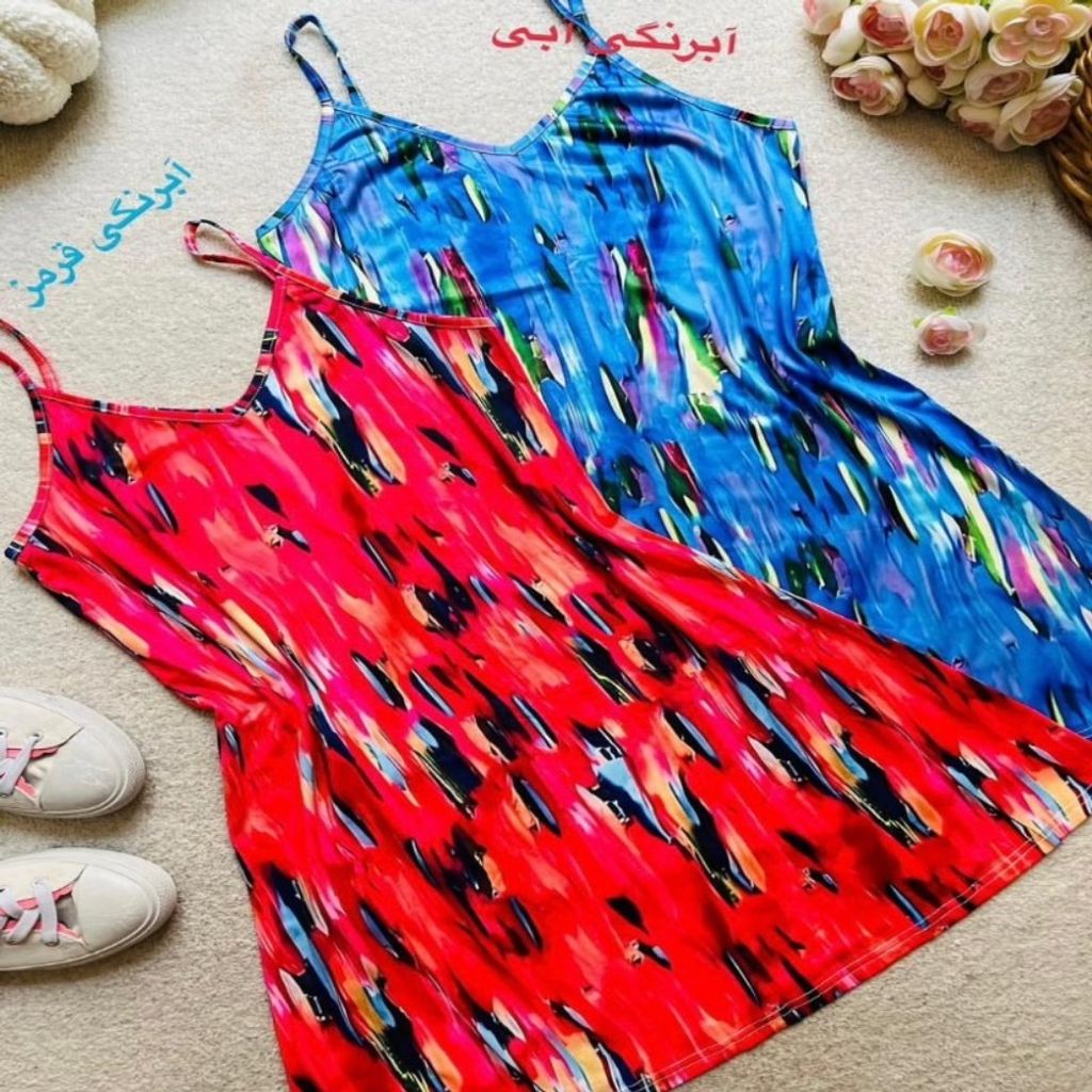 خرید اینترنتی پیراهن روزمره زنانه نخی مدل آبرنگی کد 50354