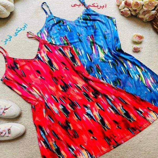 پیراهن روزمره زنانه نخی مدل آبرنگی کد 50354