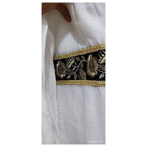 شال نخی سفید کار شده