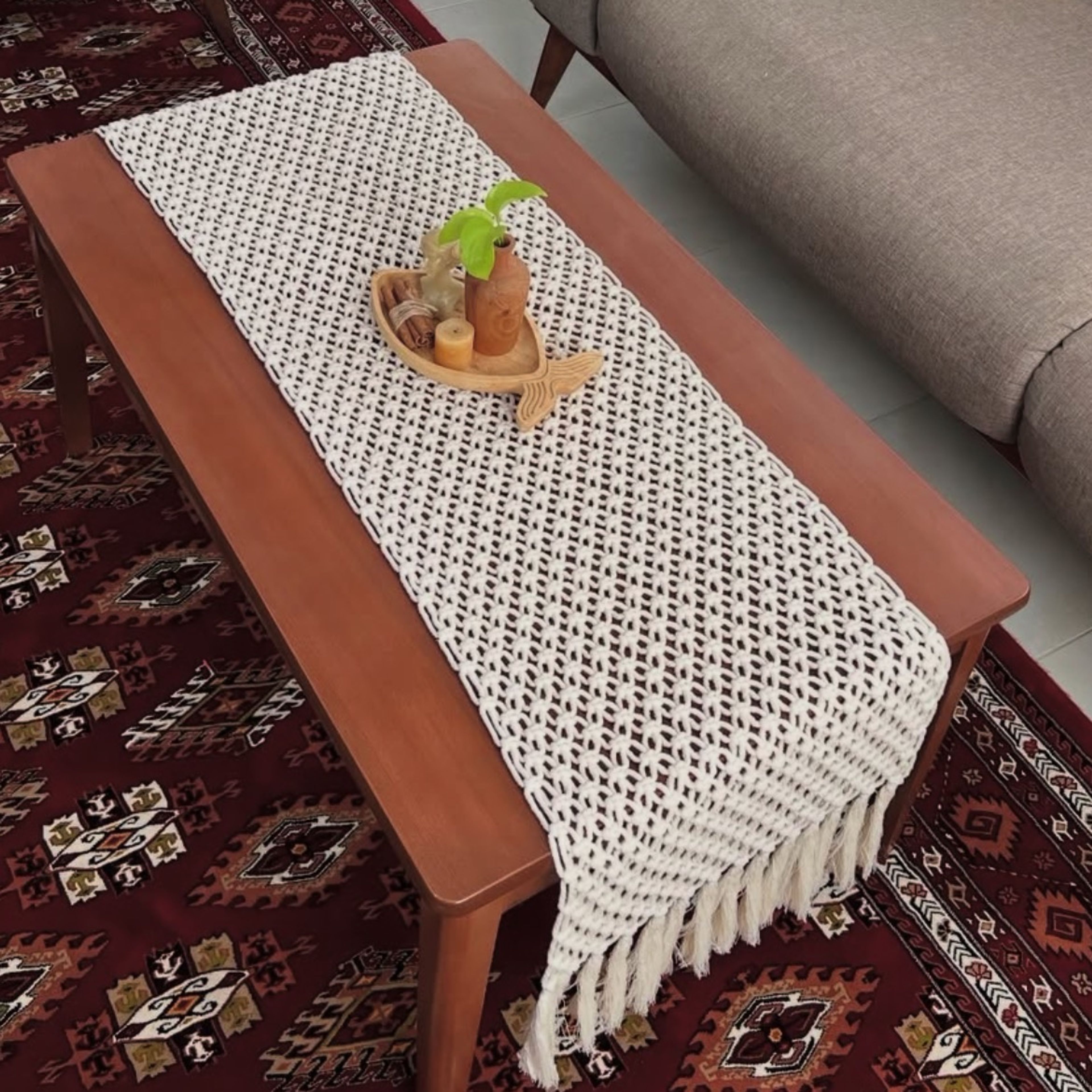 خرید آنلاین رانر مکرومه بافی طرح نگارینه